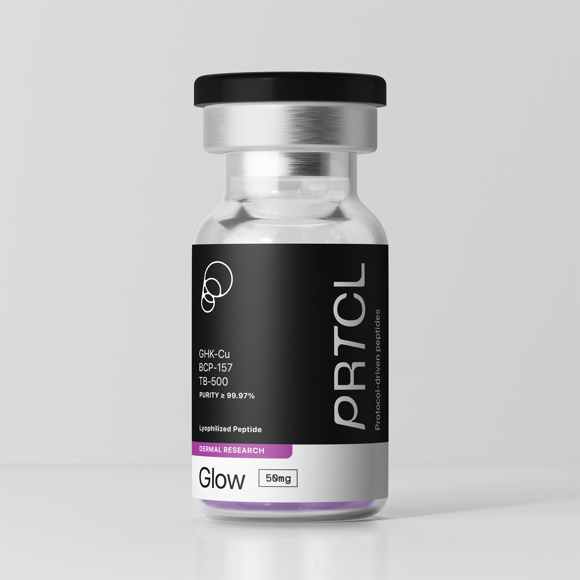 Glow — 50 mg Lyophilized Vial, verified to ≥99% purity